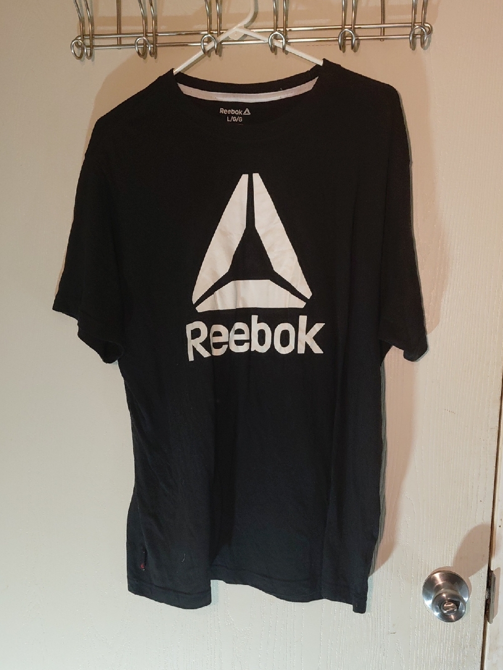 Reebok Black Short-Sleeve Tee with White Logo
